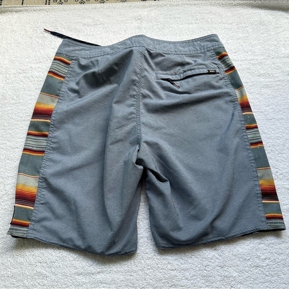 Vans Off The Wall Side Psych Board Shorts Blue with striped sides Size 31 Mens - Picture 5 of 5